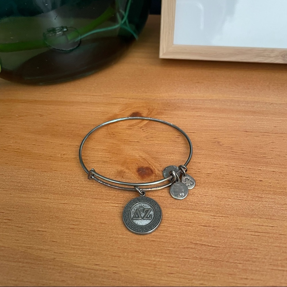 Alex and Ani Delta Zeta DZ Sorority Charm Bracelet Stackable Rafaelian Silver